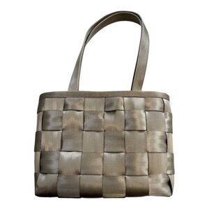 Harvey’s Original Seatbeltbag Metallic Gray Handwoven Purse Structured Tote USA